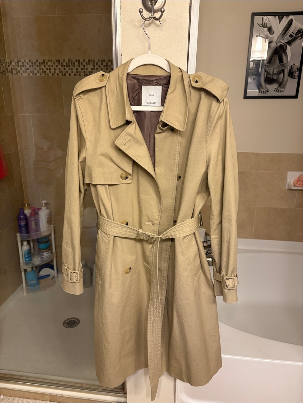 Mango Tan Trench Coat - Large